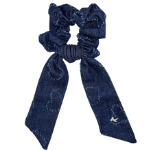 Load image into Gallery viewer, Denim Scrunchie with Tails - Denim
