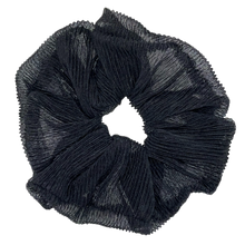 Load image into Gallery viewer, Pleated Tulle Oversized Scrunchie - Black
