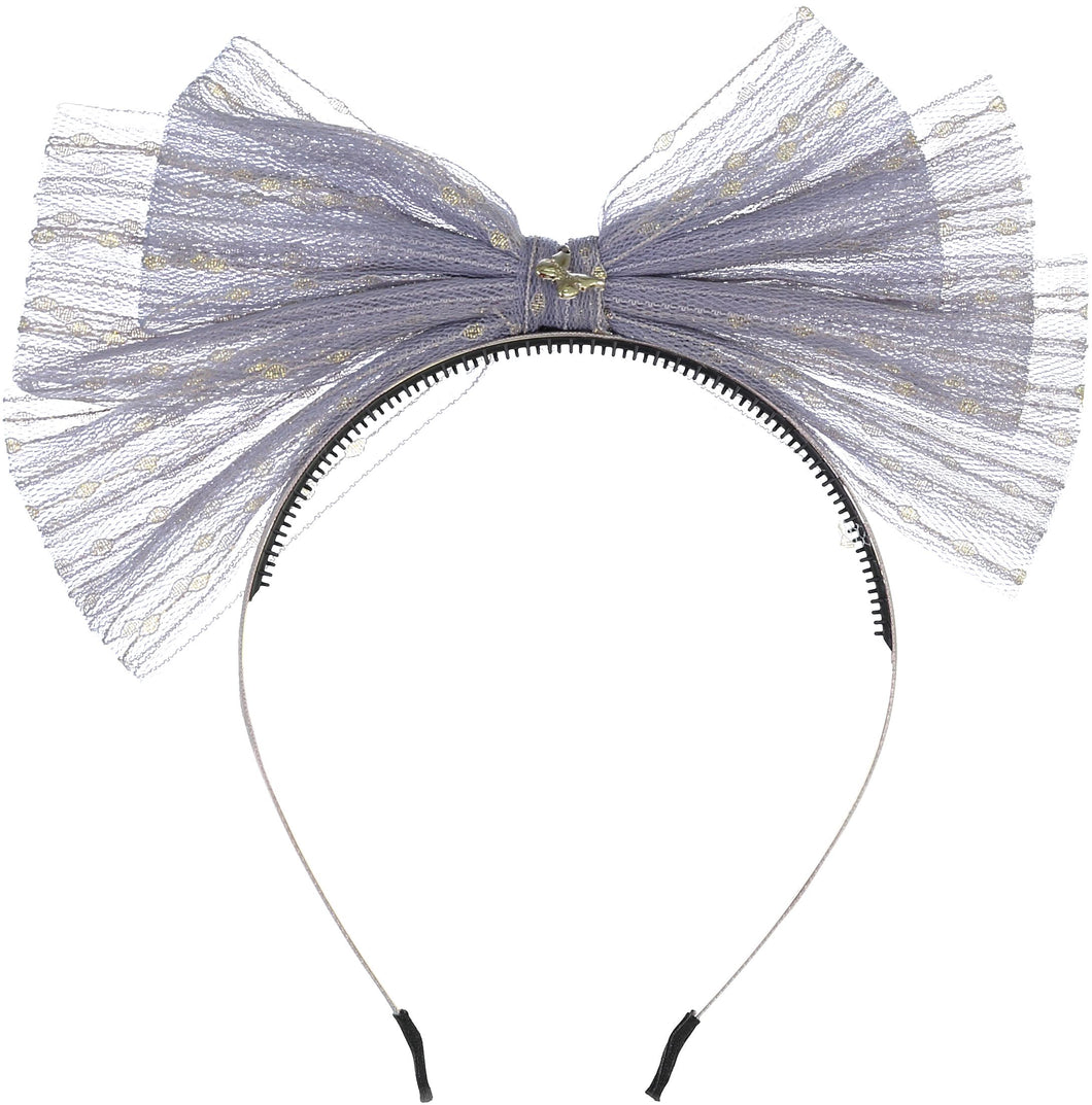 Metallic Tulle Headband - Gray