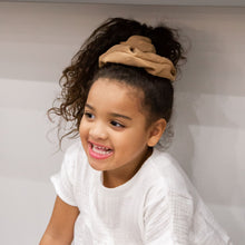 Load image into Gallery viewer, Swiss Dot Oversized Scrunchie - Caramel
