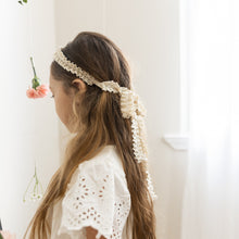 Load image into Gallery viewer, Vintage Lace Headband with Sash - Ivory
