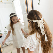 Load image into Gallery viewer, Vintage Lace Headband with Sash - Ivory
