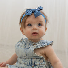 Load image into Gallery viewer, Denim Bow Baby Band - Chambray
