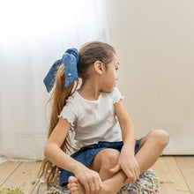 Load image into Gallery viewer, Denim Scrunchie with Tails - Denim
