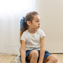 Load image into Gallery viewer, Denim Scrunchie with Tails - Denim
