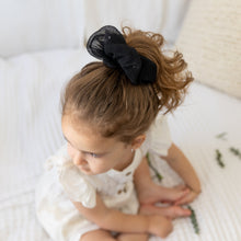 Load image into Gallery viewer, Pleated Tulle Oversized Scrunchie - Black
