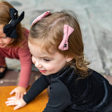 Load image into Gallery viewer, Corduroy Mini Bow Clip Set- Black
