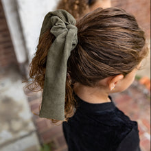 Load image into Gallery viewer, Corduroy Scrunchie with Tails - Rosewood
