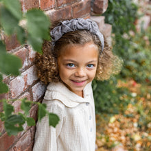 Load image into Gallery viewer, Mini Tweed Pinned Headband - Navy
