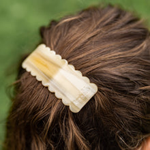 Load image into Gallery viewer, Resin Scalloped Edge Barette - Tan Lines
