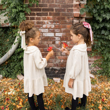 Load image into Gallery viewer, Velvet Scrunchie with Bow - Cream
